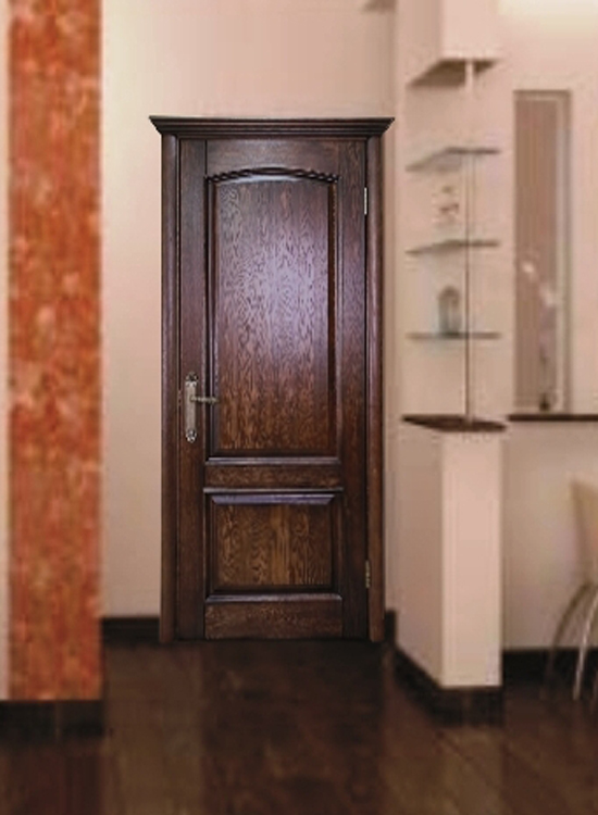дверь массив дуба Венеция с багетом лак дуб кофейный Дока Двери