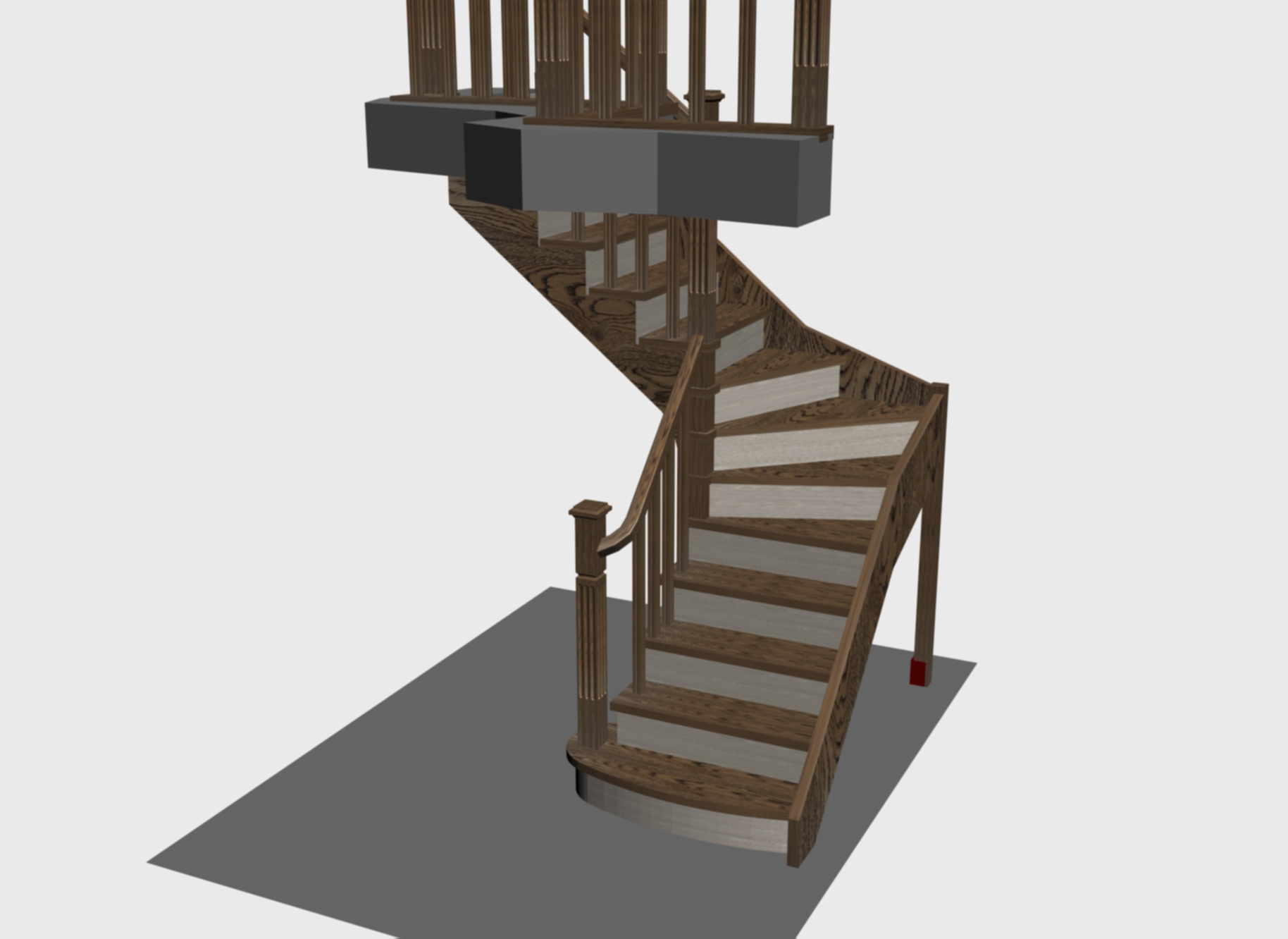 Вариант 1 изготовления лестницы из массива дуба